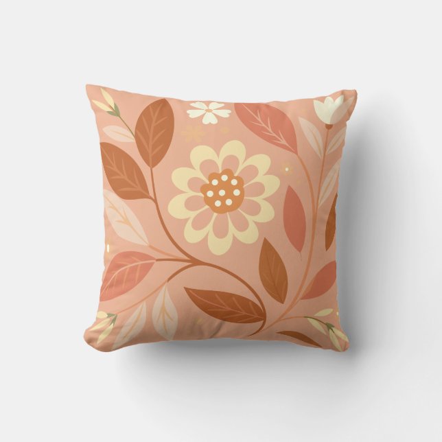Coussin Jardin Floral Apricot Flush Jeu d'Oreiller (Recto)