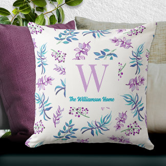 Coussin Jardin floral aquarelle personnalisé