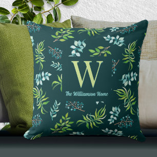 Coussin Jardin floral aquarelle personnalisé