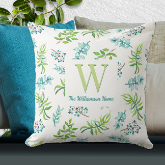 Coussin Jardin floral aquarelle personnalisé