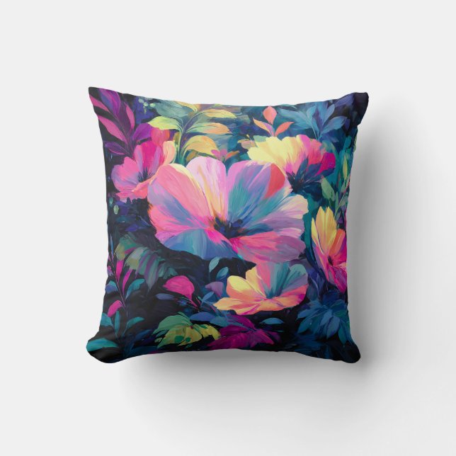Coussin Jardin Floral de printemps de la ruée de fleurs (Recto)