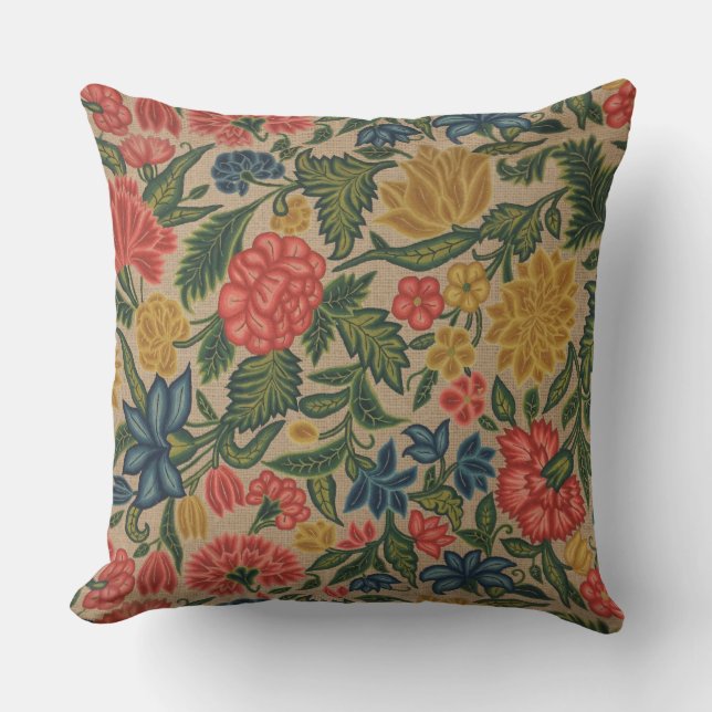Coussin Jardin Floral Designer vintage (Recto)