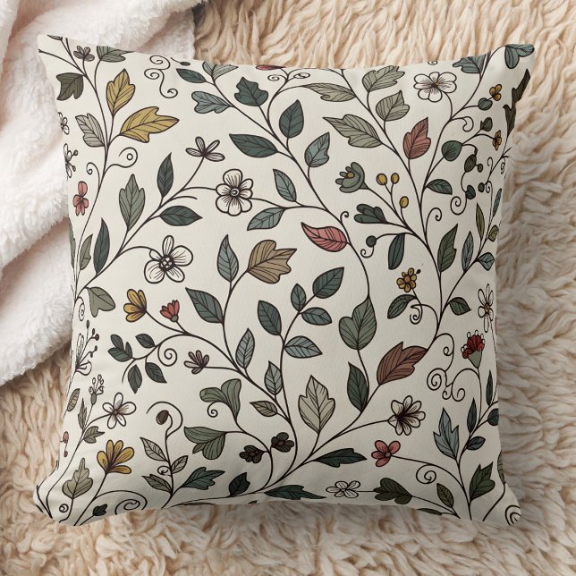 Coussin Jardin Floral Fantaisiste Intrigué (Créateur téléchargé)