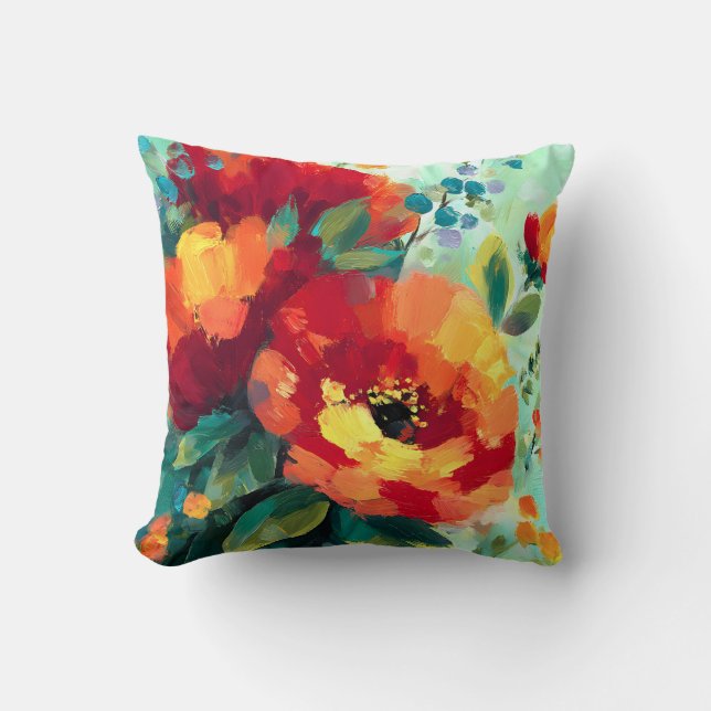 Coussin Jardin floral flamboyant (Recto)