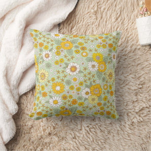 Coussin Jardin Floral Jaune Motif
