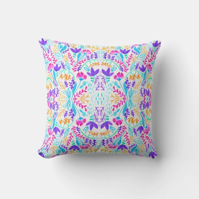 Coussin Jardin floral pastel (Recto)