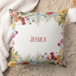 Coussin Jardin Floral Personnalisé Fleurs colorées