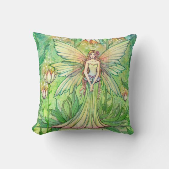 Coussin Jardin illuminé Fée Fantaisie Art (Recto)