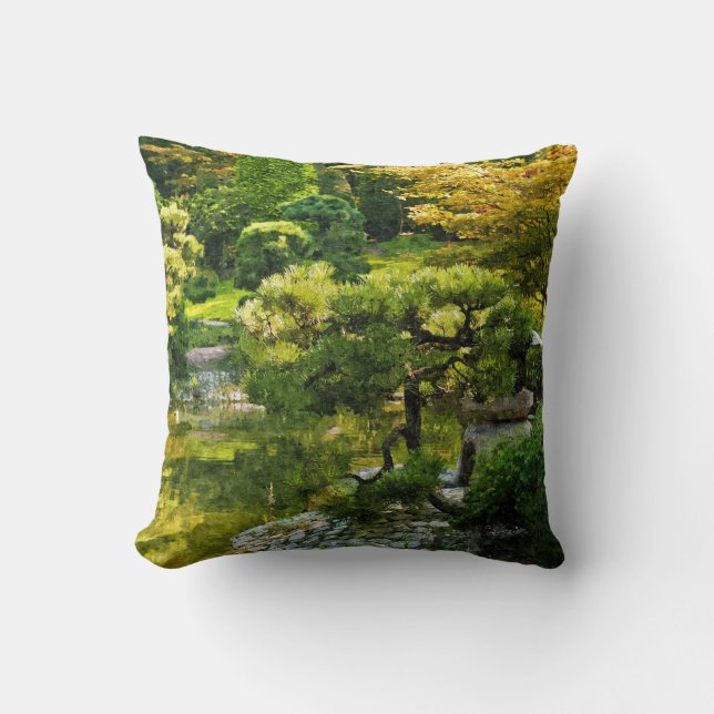 Coussin Jardin Japonais - Esthétique Traditionnelle (Recto)