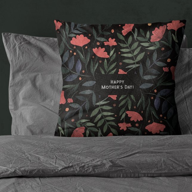 Coussin Jardin magique rétro élégant Fête des Mères (Créateur téléchargé)