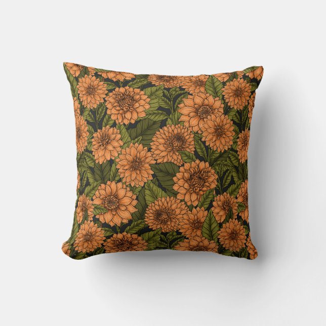 Coussin Jardin Orange Dahlia (Recto)