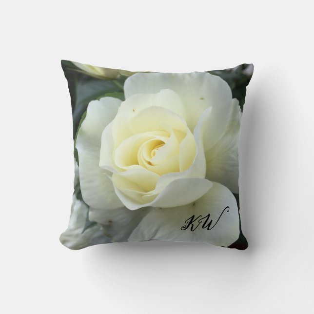 Coussin Jardin photo blanc rose (Recto)