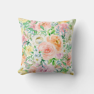 Coussin Jardin romantique Pastel