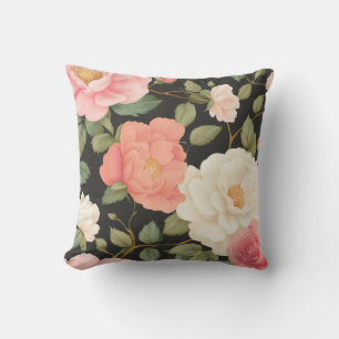 Coussin Jardin Rose de minuit Jardin Floral luxuriant