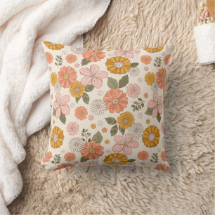 Coussin Jardin rose et orange Motif
