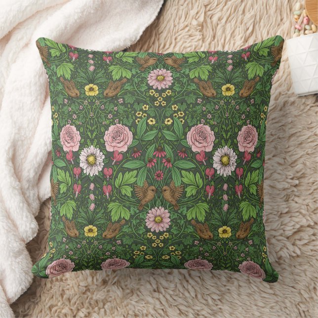 Coussin Jardin sauvage en vert (Couverture)
