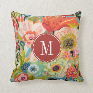 Coussin Jardin secret III floral du monogramme  