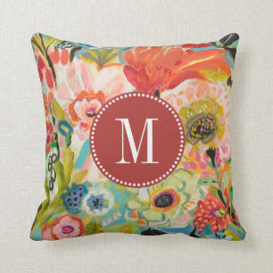 Coussin Jardin secret III floral du monogramme  