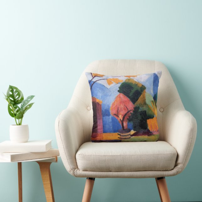 Coussin Jardin sur le lac de Thoune par August Macke, Art  (Chaise)