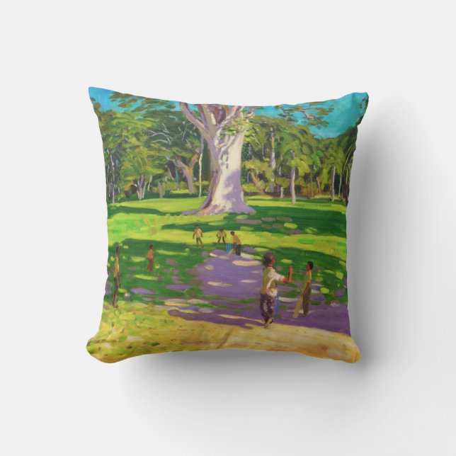Coussin Jardins botaniques Dominique de match de cricket (Recto)