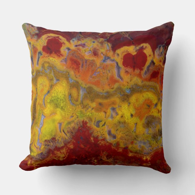 Coussin Jasper de rayloa rouge et jaune (Recto)