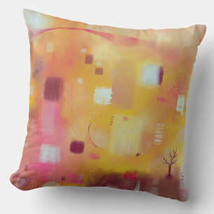 Coussin Jaune Abstrait moderne