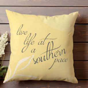 Coussin Jaune Amusant Élégant Rythme Sudiste Ensoleillé Ex
