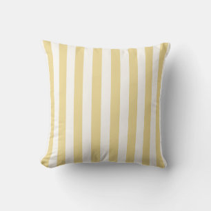 Coussin Jaune Beurre et Rayure Douce Blanche