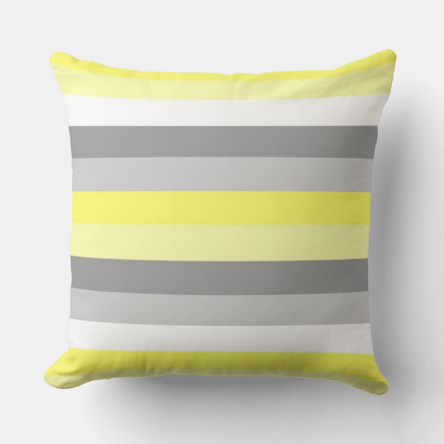 Coussin Jaune, blanc et gris Trappe lancer l'oreiller (Recto)