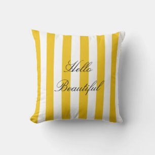 Coussin Jaune & Blancs Moderne Chic Lumineux Gras