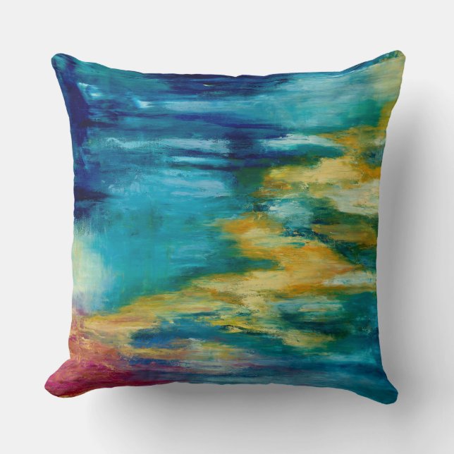 Coussin jaune bleu de récif coralien (Recto)