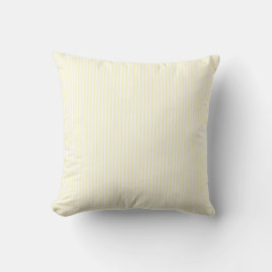 Coussin Jaune citron pastel et rayures blanches Jaune pâle