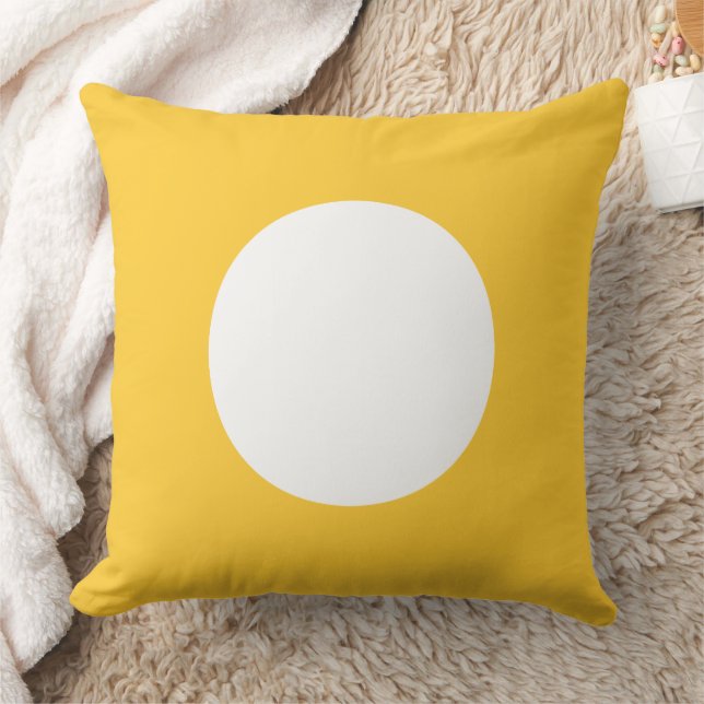 Coussin Jaune Coucher de Soleil et Blanc à Points Réversib (Couverture)