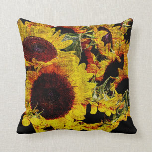 Coussin jaune de lancer de tournesol