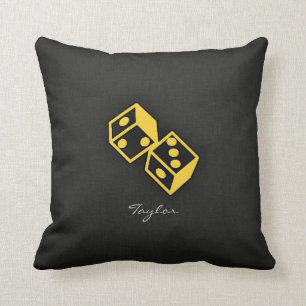 Coussin Jaune dés de Casino Amber