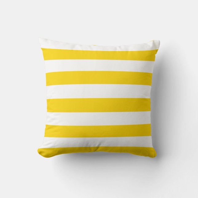 Coussin Jaune doré et rayures blanches (Recto)