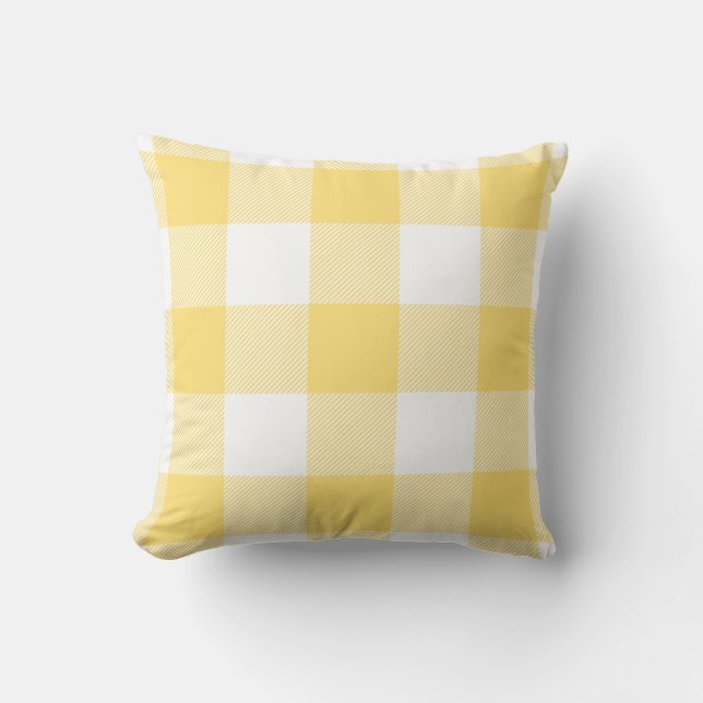 Coussin Jaune en pastel de Buffalo de motif rustique de (Recto)