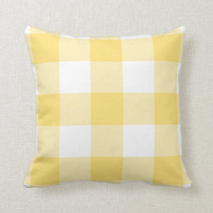 Coussin Jaune en pastel de Buffalo de motif rustique de