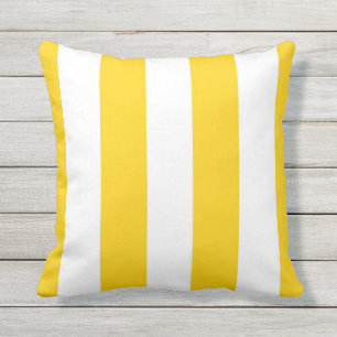 Coussin Jaune et blanc Awning Stripes extérieur Jaune Orei