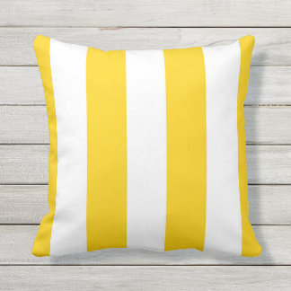 Coussin Jaune et blanc Awning Stripes extérieur Jaune Orei