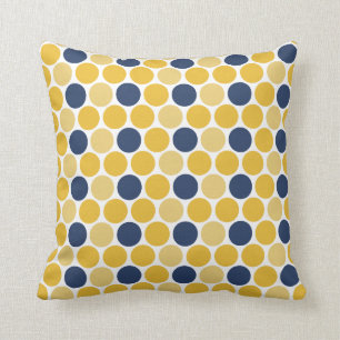 Coussin Jaune et carreau géométrique 16x16 de marine