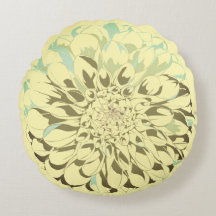 Coussin jaune fleur de dahlia