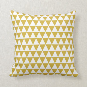 Coussin Jaune géométrique de moutarde de motif de triang