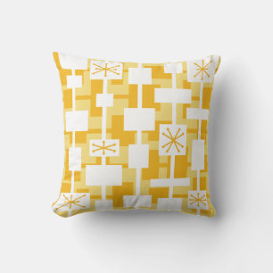 Coussin Jaune géométrique moderne du milieu du siècle