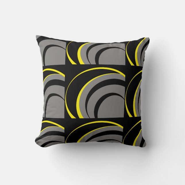 Coussin Jaune gris noir (Recto)