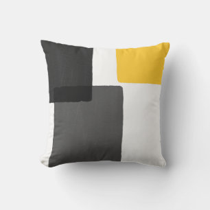 Coussin Jaune gris noir blanc moderne minimaliste