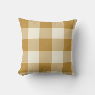 Coussin Jaune Moutarde Grand Carreau Vichy Buffalo