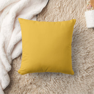 Coussin Jaune Moutarde Solide/