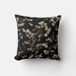 Coussin Jaune noir Abstrait Bubble Motif Bokeh