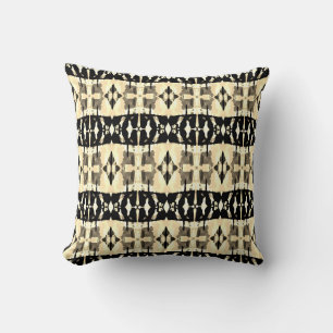 Coussin Jaune Noir Brown Tan Méditerranée Petites Mosaïque
